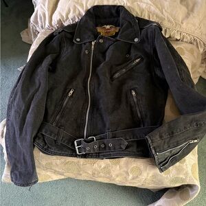 HARLEY DAVIDSON black denim unisex jacket